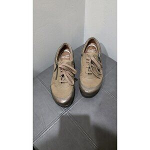 Dansko Leather Shoes Loretta EU 39 US 8.5 Side Zip Lace Up Brown Preppy Ballet